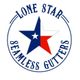 Logo with a Texas-style star and text: "Lone Star Seamless Gutters" in a circular layout.