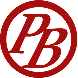 Roter Kreis mit den Buchstaben "PB" in der Mitte.