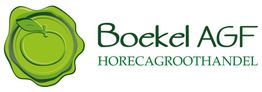 Logo van Boekel AGF Horecagroothandel met groene appel.
