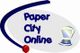 Logo mit Text "Paper City Online" und stilisiertem Computer.