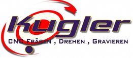 Logo von Kugler mit Text: CNC Fräsen, Drehen, Gravieren.