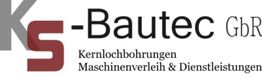Logo von KS-Bautec GbR mit Text: "Kernlochbohrungen, Maschinenverleih & Dienstleistungen".