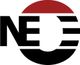 Logo mit schwarzem "NE" und rotem und schwarzem Halbkreis.