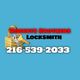 "Roberts Brothers Locksmith logo with lock and keys on a blue background, contact: 216-539-2033."