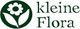 Logo mit stilisierter Blume und Text "kleine Flora" in Grün.