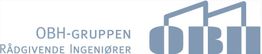 Logo for OBH-Gruppen, Rådgivende Ingeniører, med stiliserede bygninger til højre.
