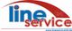 Logo mit Schriftzug "line service" in Blau und Rot, Website unten: www.lineservice24.de.