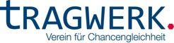 Logo mit dem Text "TRAGWERK. Verein für Chancengleichheit" in Blau und Rot.