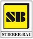 Logo mit gelbem Quadrat und schwarzem "SB". Darunter steht "STIEBER-BAU".