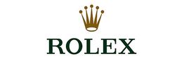 Logo di Rolex con una corona dorata sopra il nome dell'azienda in verde.
