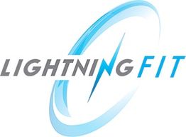 Lightning Fit logo with a blue lightning bolt and swoosh.