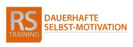 Orange RS-Training-Logo mit Text: "DAUERHAFTE SELBST-MOTIVATION".