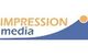 Logo mit Text "IMPRESSION media", blaue Welle und orangener Punkt oben rechts.