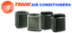 Trane air conditioning units with logo above them.
