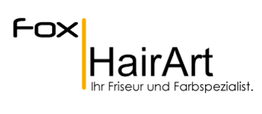 Logo von Fox HairArt mit dem Slogan "Ihr Friseur und Farbspezialist" auf weißem Hintergrund.