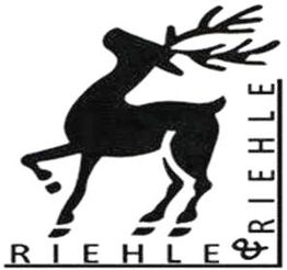 Schwarzes Hirsch-Logo mit Schriftzug "RIEHLE & RIEHLE" am Rand.