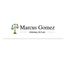 Logo with scales icon and text: "Marcus Gomez, Attorney At Law".