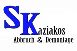 Logo mit blauem "S" und "K", Text: "Kaziakos Abbruch & Demontage".