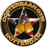 Logo met een ster, bokshandschoenen, en tekst 'Oosterbaan Gym Rotterdam'.