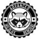 Raccoon logo with text "Advanced Wildlife Removal" and stars in a circular design.