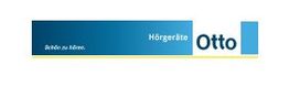 Logo mit blauem Balken, Text: "Schön zu hören. Hörgeräte Otto".