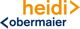 Textgrafik mit „heidi>“ in Orange und „<obermaier“ in Blau.