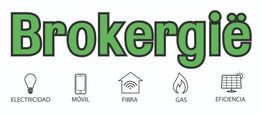 Logo de Brokergië con iconos: electricidad, móvil, fibra, gas y eficiencia.