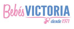 Logo de "Bebés Victoria" en colores rosa y azul, con chupete y texto "desde 1971".