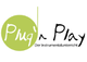 Grünes Logo mit Schriftzug "Plug'n Play - Der Instrumentalunterricht".