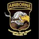 Eagle smoking a cigar with "AIRBORNE" text, "Screaming Eagle" and "Clarksville, TN" below.