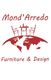 Logo Mond'Arredo con sedie, tavolo e mappamondo. Scritta: "Furniture & Design".