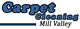 "Carpet Cleaning Mill Valley logo in blue and black text with a line underneath."