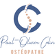 Logo avec initiales "P" et "C", colonne vertébrale stylisée, texte "Paul-Olivier Colin Ostéopathe".