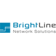 Logo von BrightLine Network Solutions mit blauen Symbolen und grauer Schrift.