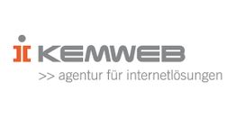 Logo der Firma KEMWEB mit Slogan "Agentur für Internetlösungen".