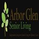 Logo of Arbor Glen Senior Living with a tree graphic, offering various senior care services.