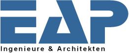 Blaues Logo mit Buchstaben "EAP", darunter Text "Ingenieure & Architekten".
