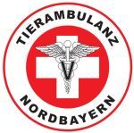 Rundes Logo der Tierambulanz Nordbayern mit Rotkreuz und Äskulapstab.