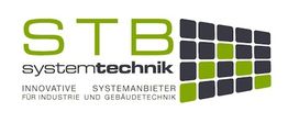 Logo von STB Systemtechnik mit Rastergrafik in Grün und Grau.