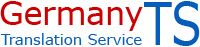 Logo mit dem Text "Germany Translation Service" in rot und blau.