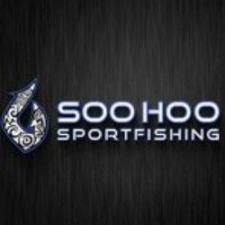 Logo of "Soo Hoo Sportfishing" with a stylized fish design on a dark background.