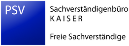 Logo der Firma "PSV Planungsservice" mit blauem Quadrat und weißem Text "PSV".