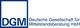 Logo der DGM: Deutsche Gesellschaft für Mittelstandsberatung mbH, blaues Design.