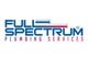 Logo for Full Spectrum Plumbing Services with blue and red pipe graphics.