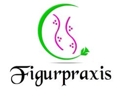 Logo der Figurpraxis mit grünem Halbkreis und stilisierten rosa Körperlinien.