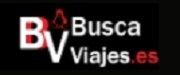 Logo de "Busca Viajes.es" con fondo negro y letras blancas y rojas.