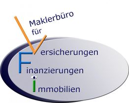 Logo: "Maklerbüro für Versicherungen, Finanzierungen, Immobilien" auf ovalem Hintergrund.