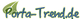 Logo mit grün-blauem Text "Porta-Trend.de" und Blattgrafik.