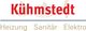 Logo mit rotem Text: "Kühmstedt"; darunter "Heizung Sanitär Elektro" in Braun.