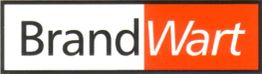 Text-Logo "BrandWart", "Brand" in Schwarz auf Weiß, "Wart" in Weiß auf Rotem Hintergrund.